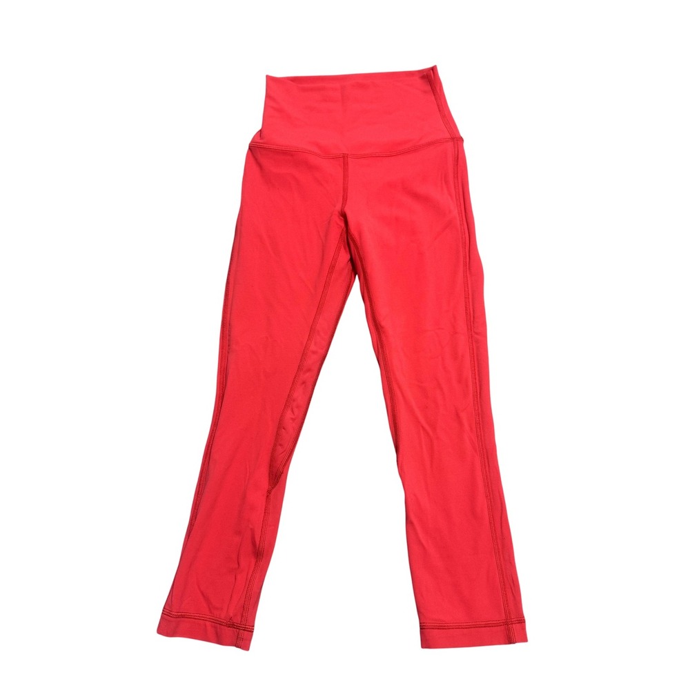 Lululemon Wunder Under Capri Leggings Womens 2 Red High Rise Yoga Pants